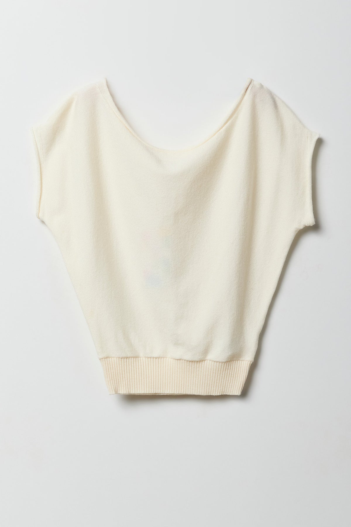 Alt View 2. Girls Knit Off Shoulder Short Sleeve Top - Ivory