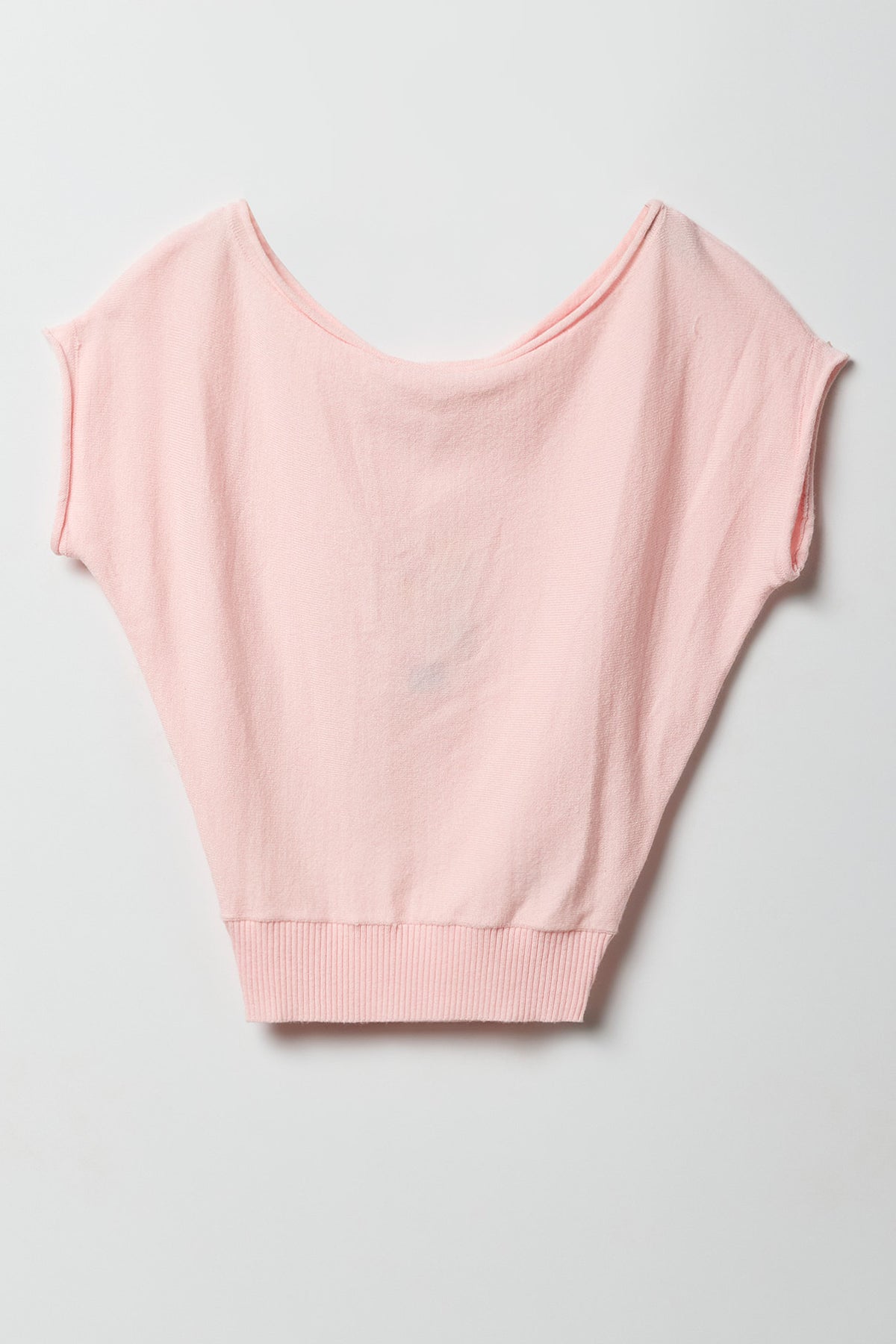 Alt View 2. Girls Knit Off Shoulder Short Sleeve Top - Light Pink