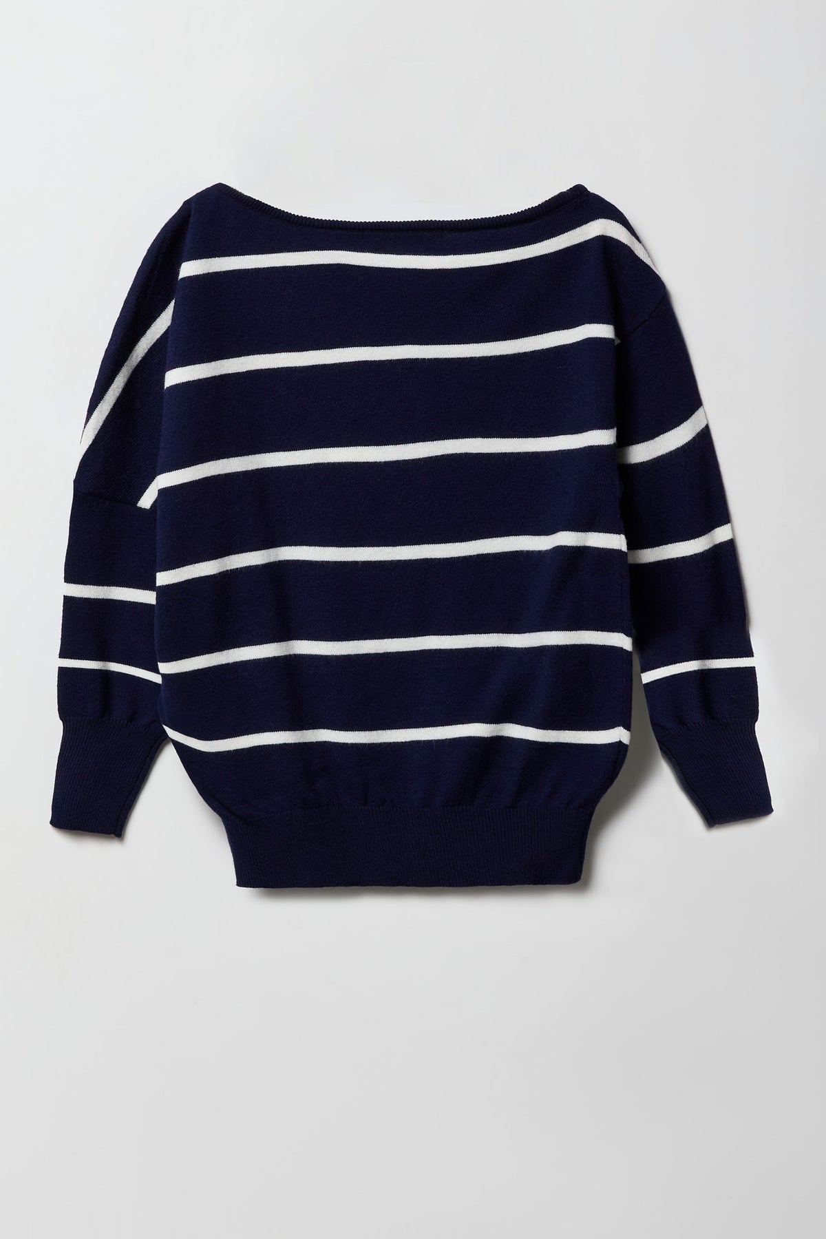 Alt View 2. Girls Off-Shoulder Long Sleeve Top - Navy