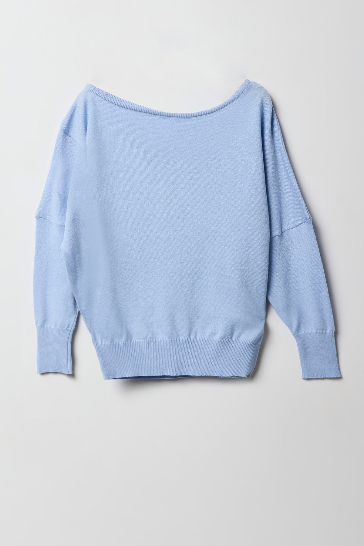 Girls Off-Shoulder Long Sleeve Top - Light Blue