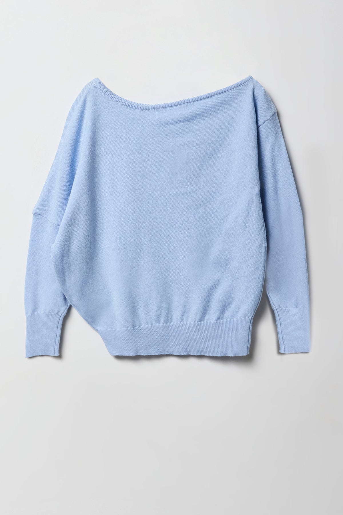 Alt View 2. Girls Off-Shoulder Long Sleeve Top - Light Blue