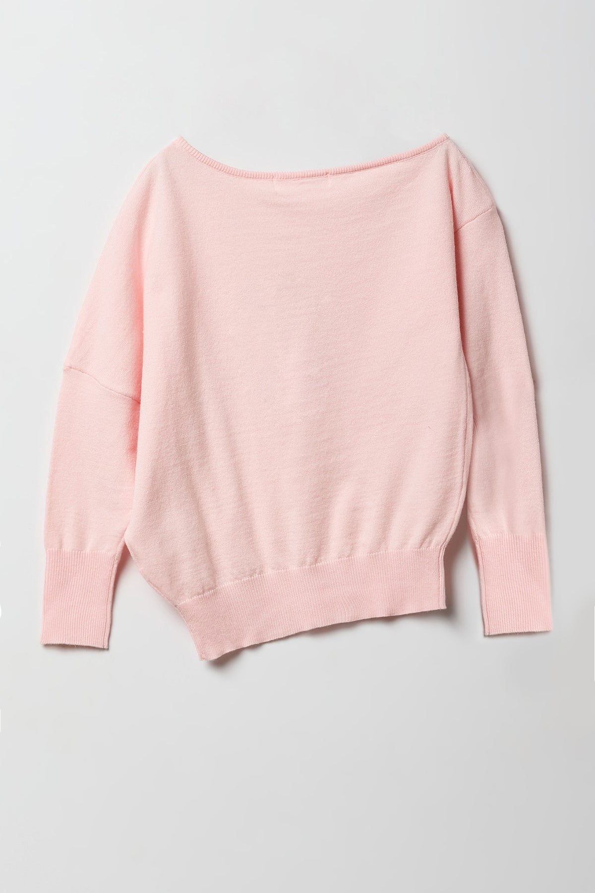 Alt View 2. Girls Off-Shoulder Long Sleeve Top - Light Pink