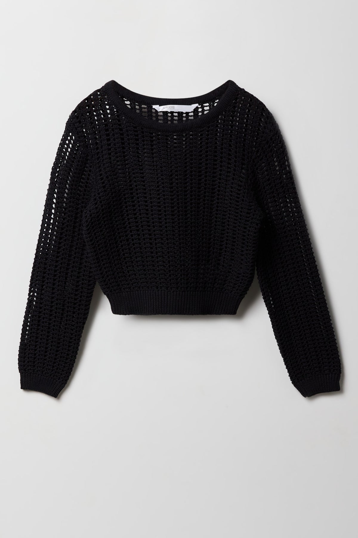 Haut carré crocheté à manches longues pour filles