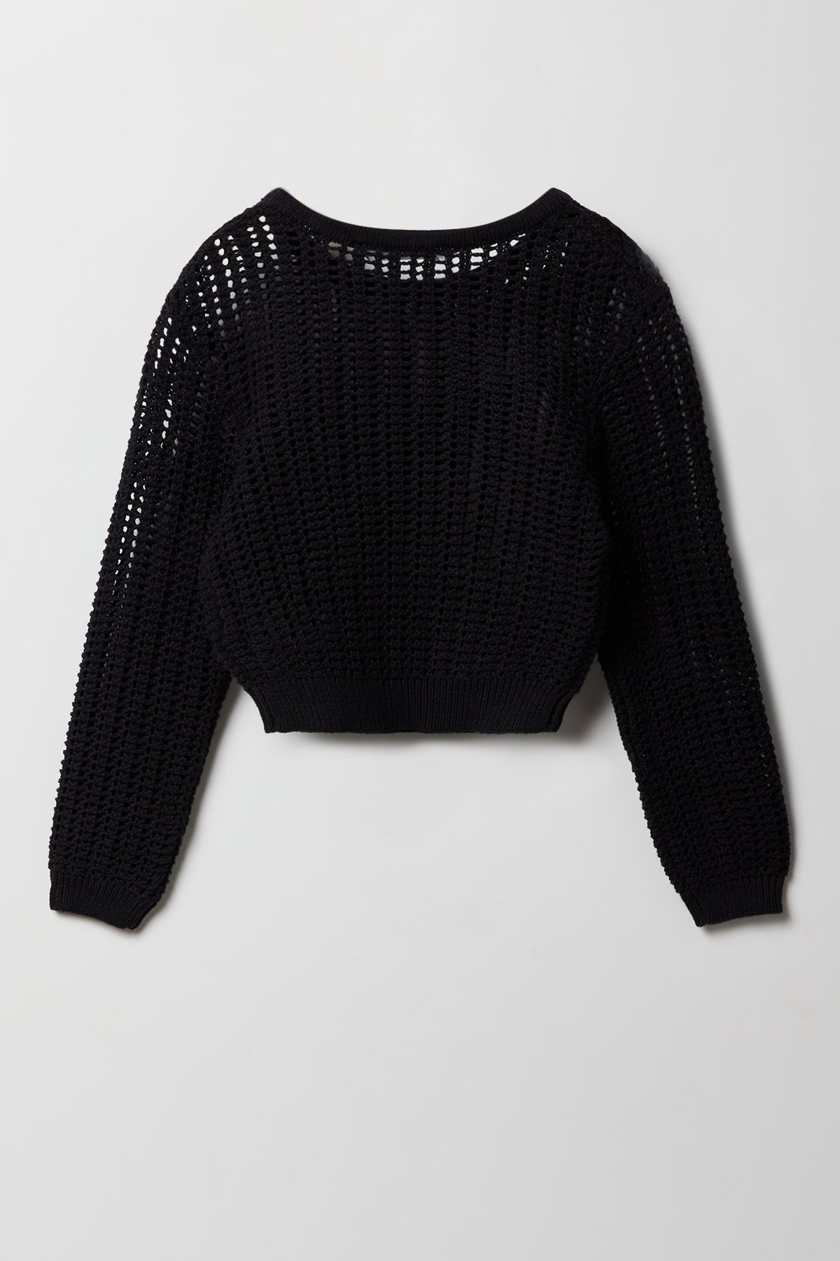 Vue alternative 2. Haut carré crocheté à manches longues pour filles