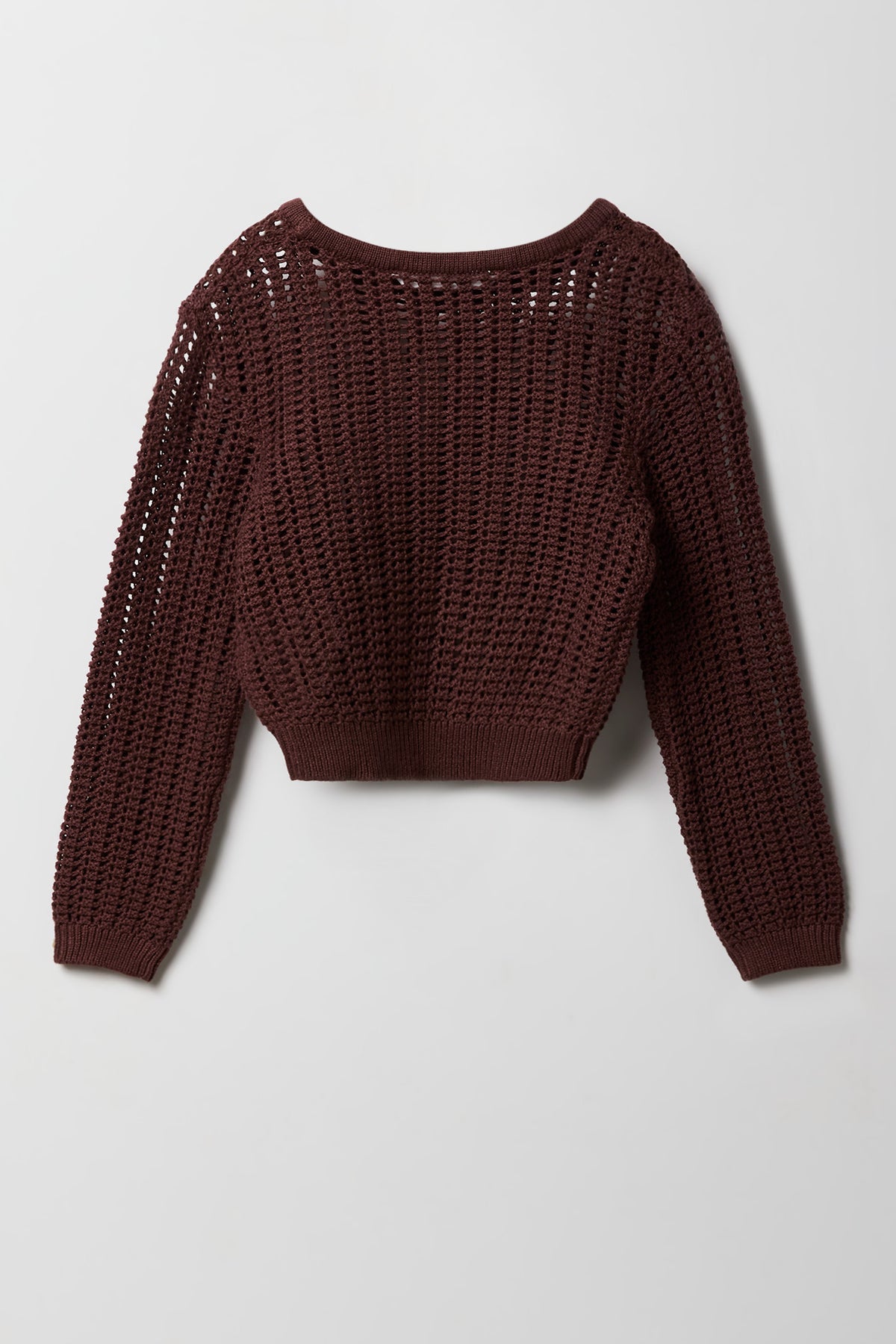 Vue alternative 2. Haut carré crocheté à manches longues pour filles