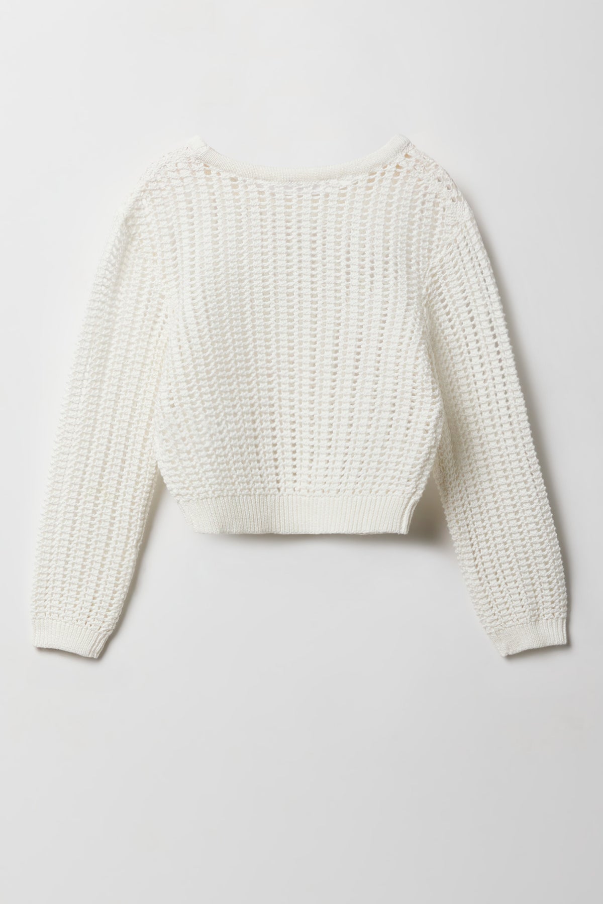 Vue alternative 2. Haut carré crocheté à manches longues pour filles