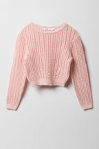 Haut carré crocheté à manches longues pour filles