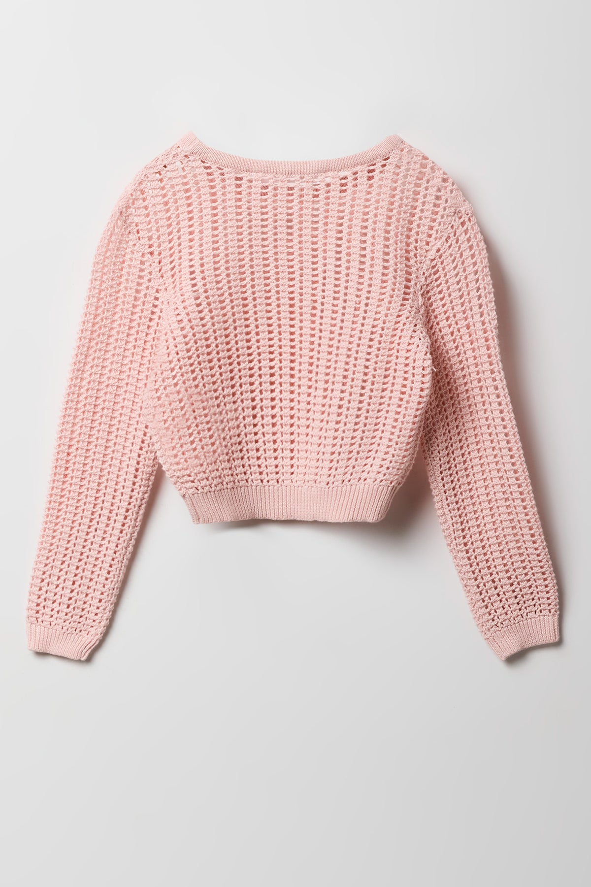 Vue alternative 2. Haut carré crocheté à manches longues pour filles