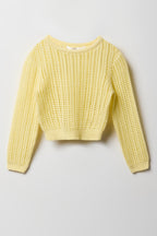 Haut carré crocheté à manches longues pour filles