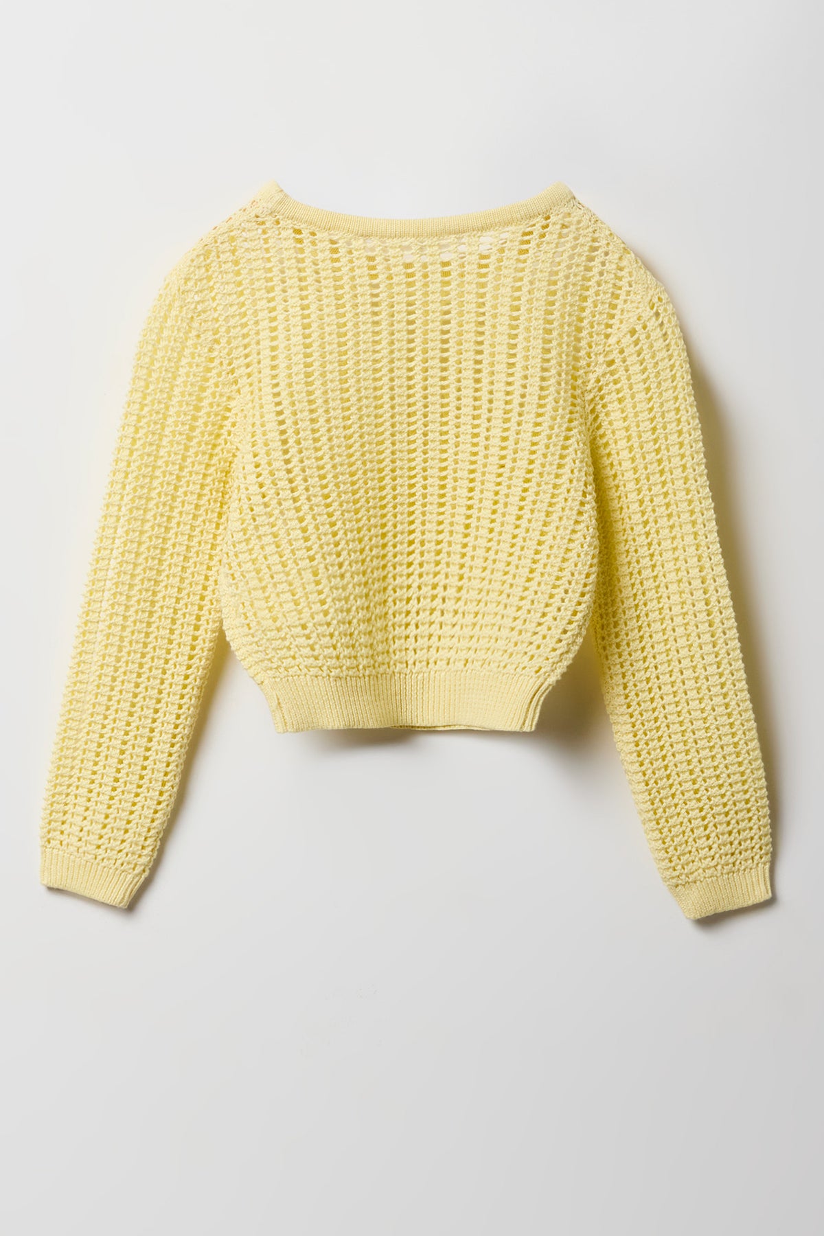 Vue alternative 2. Haut carré crocheté à manches longues pour filles