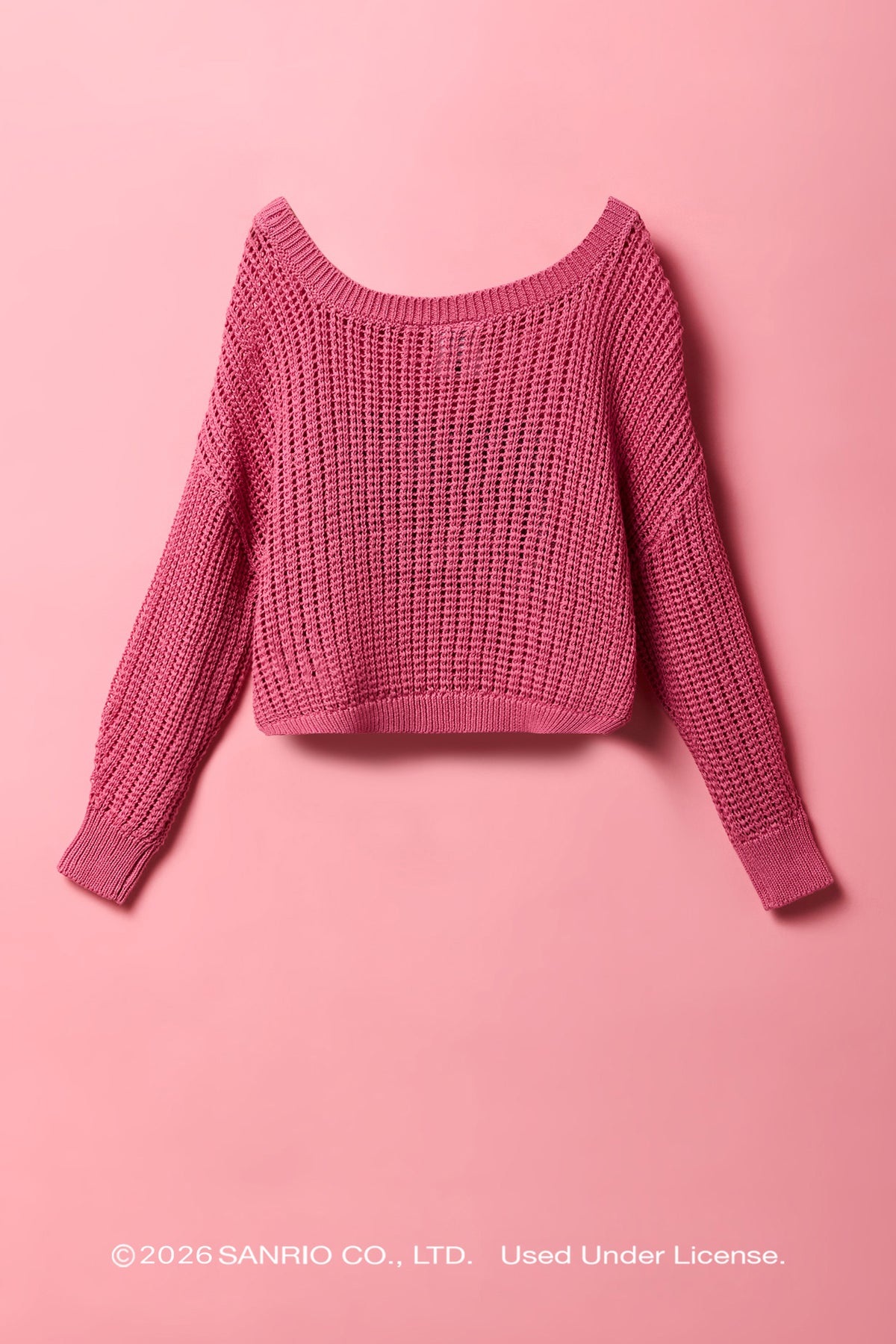 Vue alternative 2. Hello Kitty® Girls Jacquard Knit Boat Neck Sweater - Pink