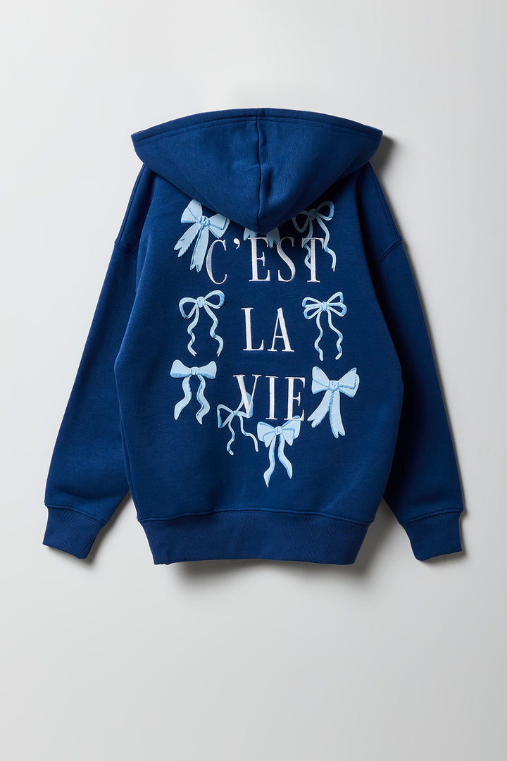 Girls Puff Print Oversized Hoodie