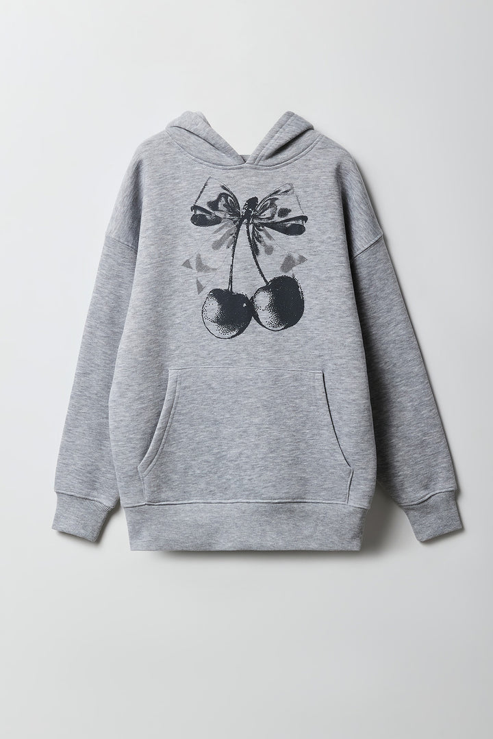 Haut surdimensionné à capuchon imprimé pour fille