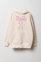 Girls Puff Print Oversized Hoodie
