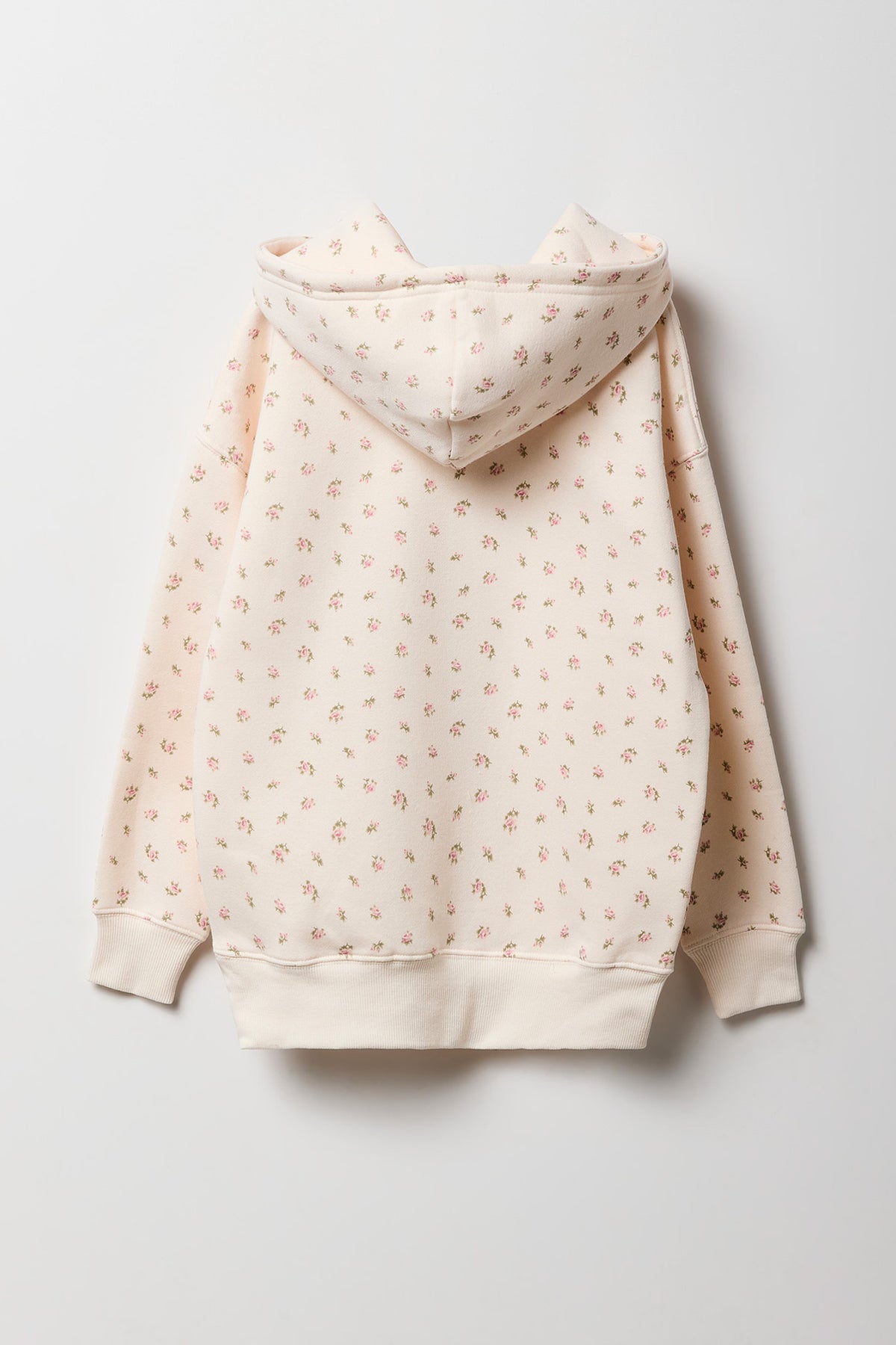 Alt View 2. Girls Puff Print Oversized Hoodie - Ivory