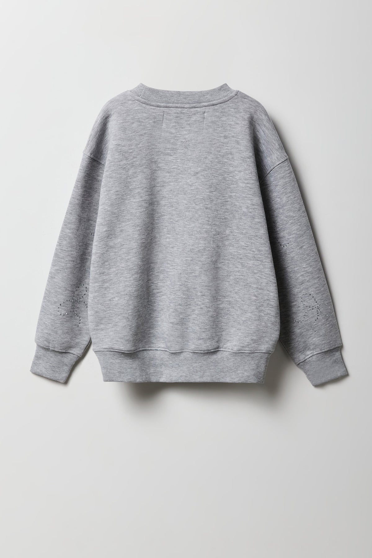 Alt View 2. Girls Rhinestone Bow Oversized Sweatshirt - Charcoal