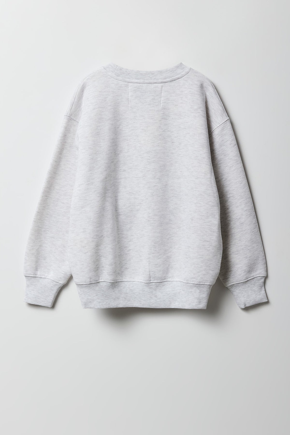 Alt View 2. Girls Chenille Embroidered Oversized Sweatshirt - Heather Grey
