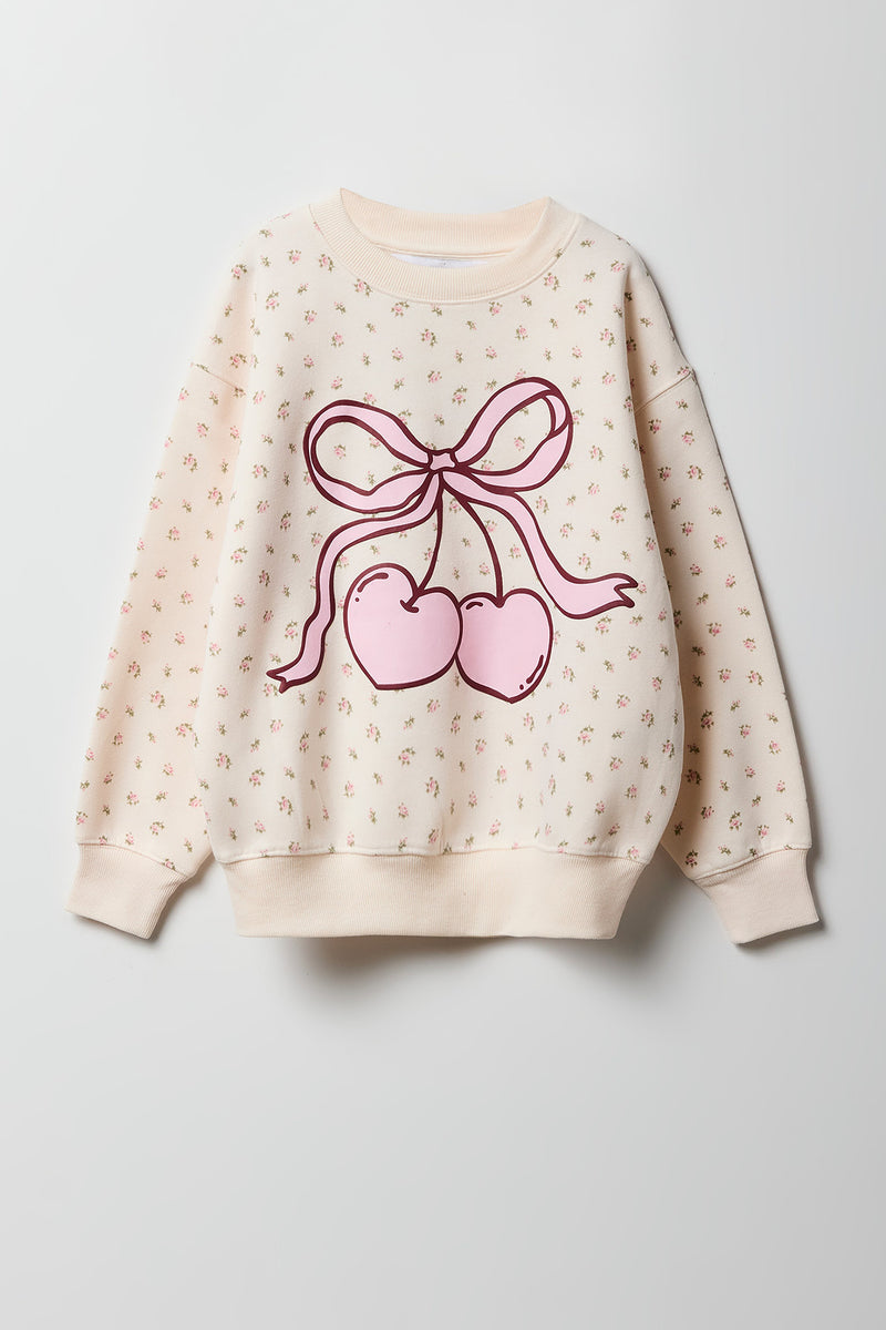 Girls Graphic Oversized Sweatshirt