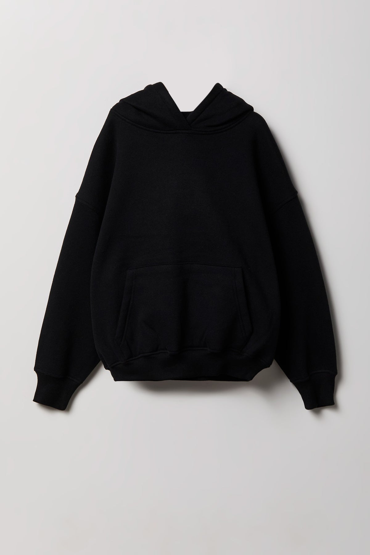 Girls Luxe Fleece Boxy Hoodie - Black