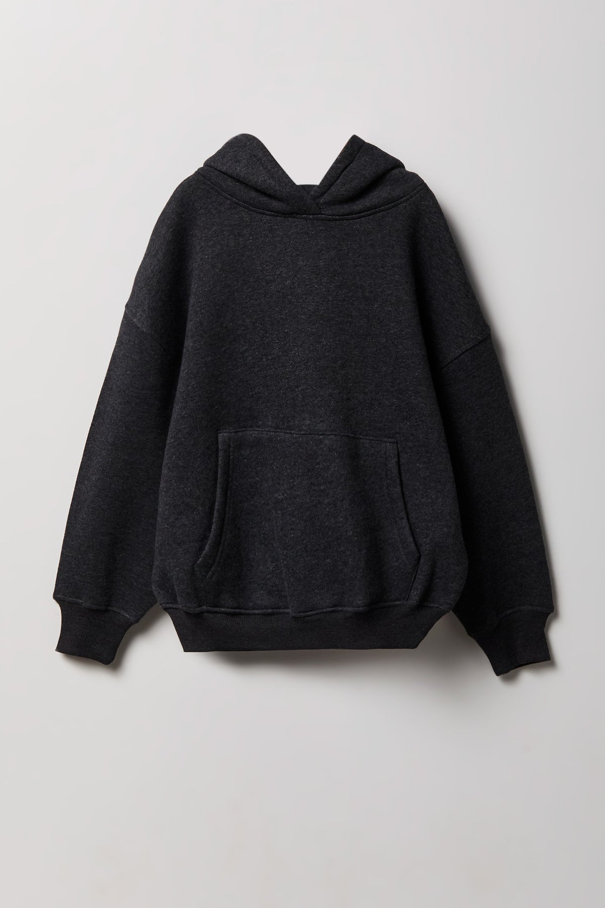 Girls Luxe Fleece Boxy Hoodie - Charcoal