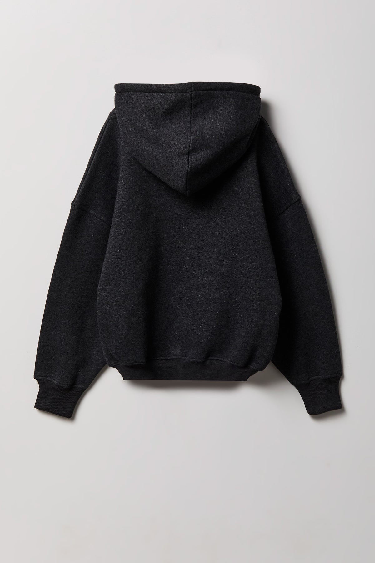Alt View 2. Girls Luxe Fleece Boxy Hoodie - Charcoal