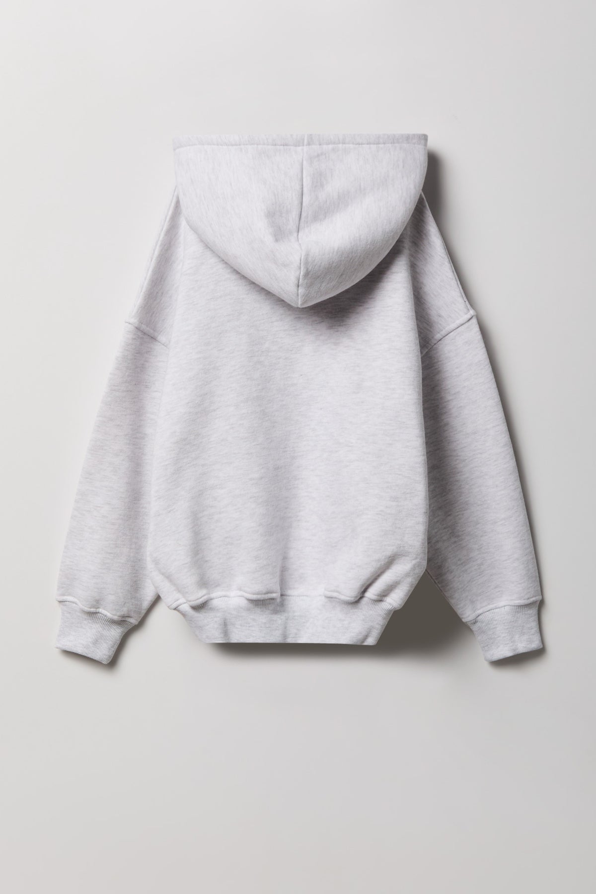 Alt View 2. Girls Luxe Fleece Boxy Hoodie - Light Grey