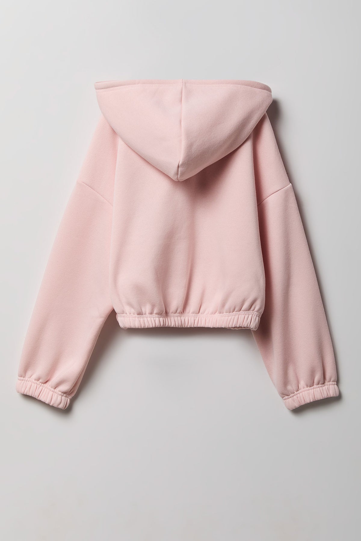 Alt View 2. Girls Fleece Bubble Hem Zip Hoodie - Pink