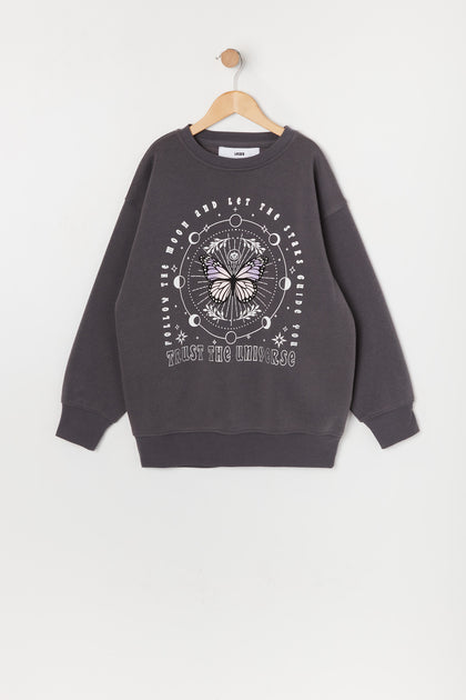 Girls Trust The Universe Graphic Oversized Sweater