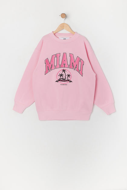 Girls Miami Chenille Embroidered Fleece Sweatshirt – Urban Planet