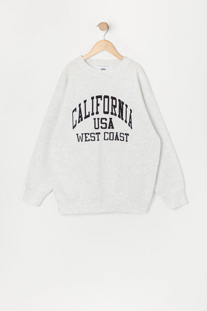 Girls California Twill Embroidered Oversized Sweatshirt