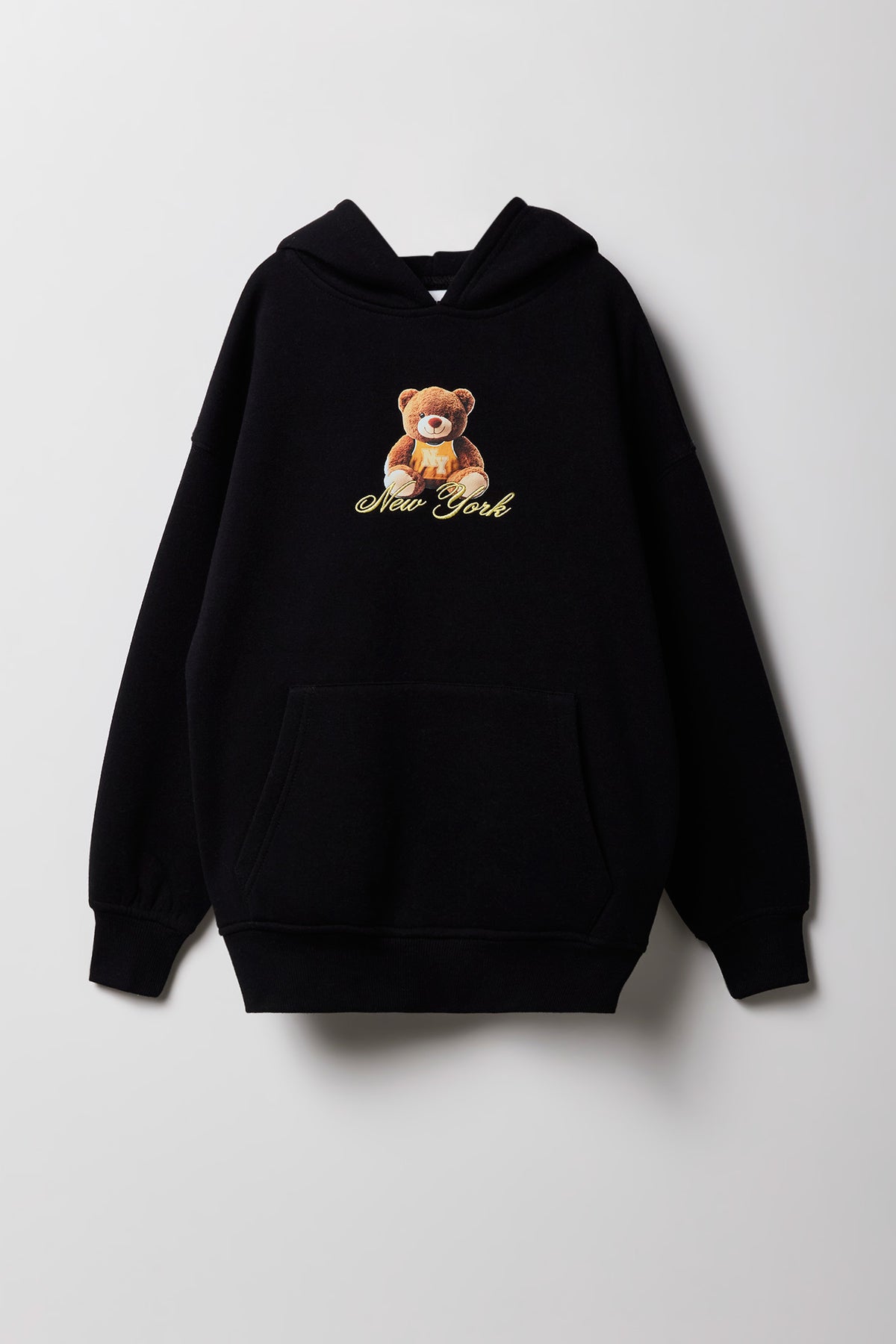 Alt View 2. Girls City Graphic Fleece Oversized Hoodie - Black