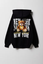 Girls City Graphic Fleece Oversized Hoodie