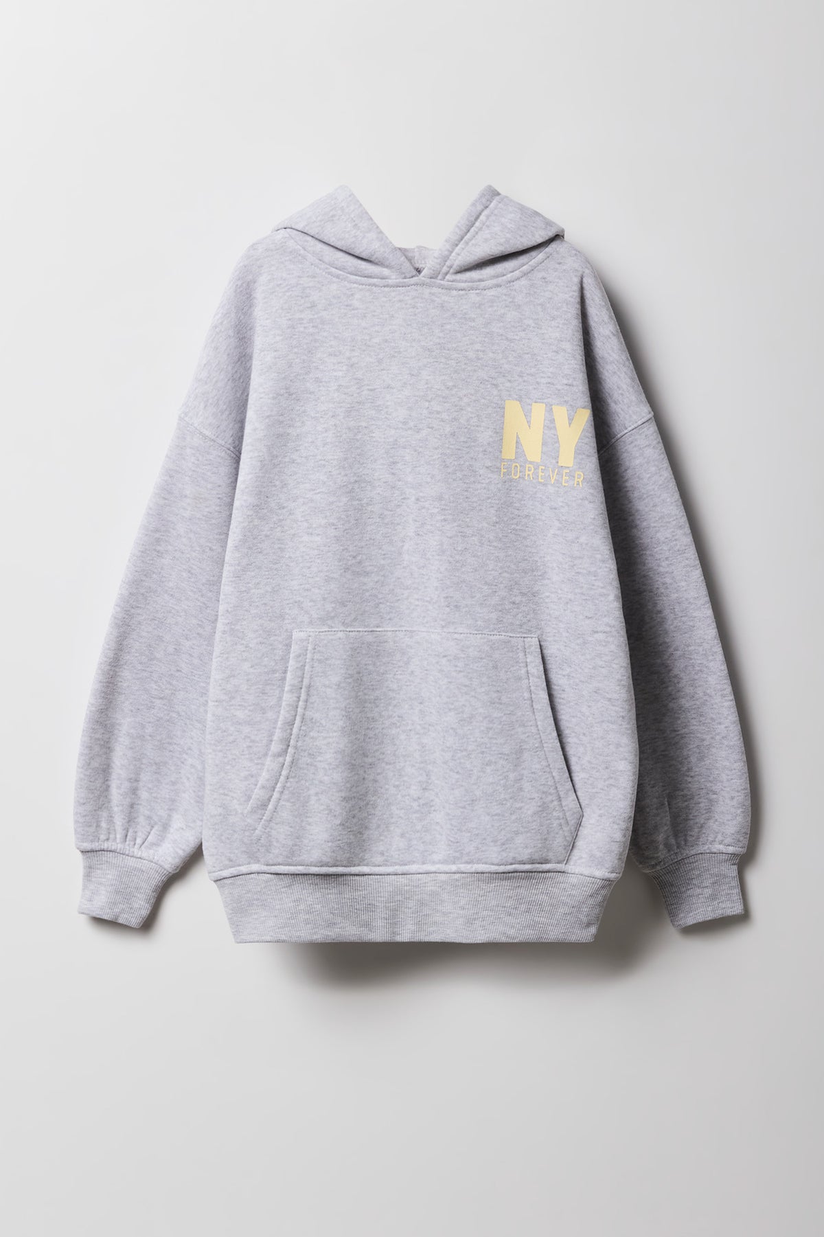 Alt View 2. Girls City Graphic Fleece Oversized Hoodie - Charcoal