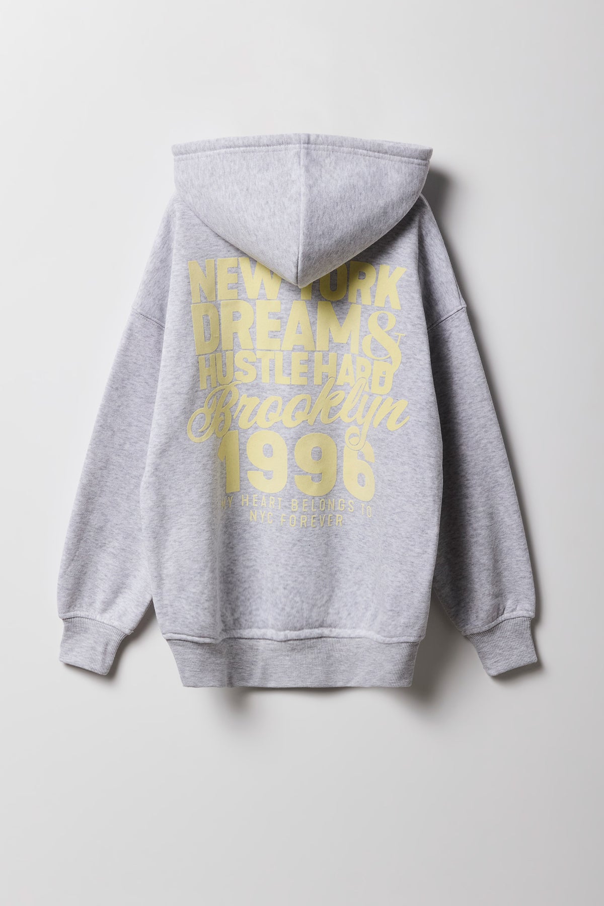 Girls City Graphic Fleece Oversized Hoodie - Charcoal