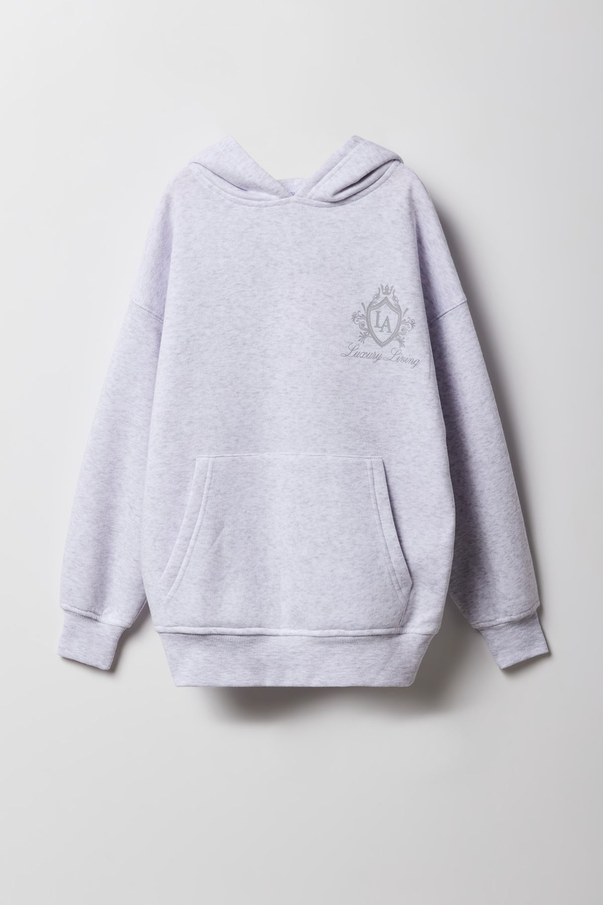 Alt View 2. Girls City Graphic Fleece Oversized Hoodie - Heather Grey