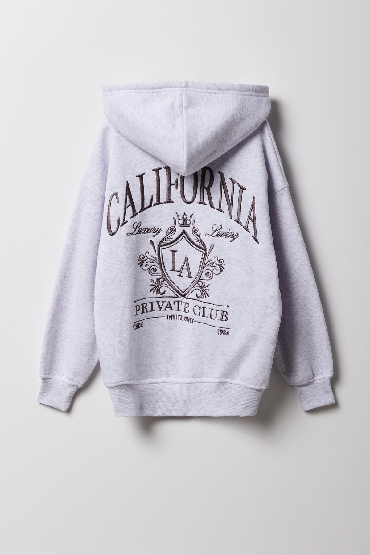 Girls City Graphic Fleece Oversized Hoodie - Heather Grey