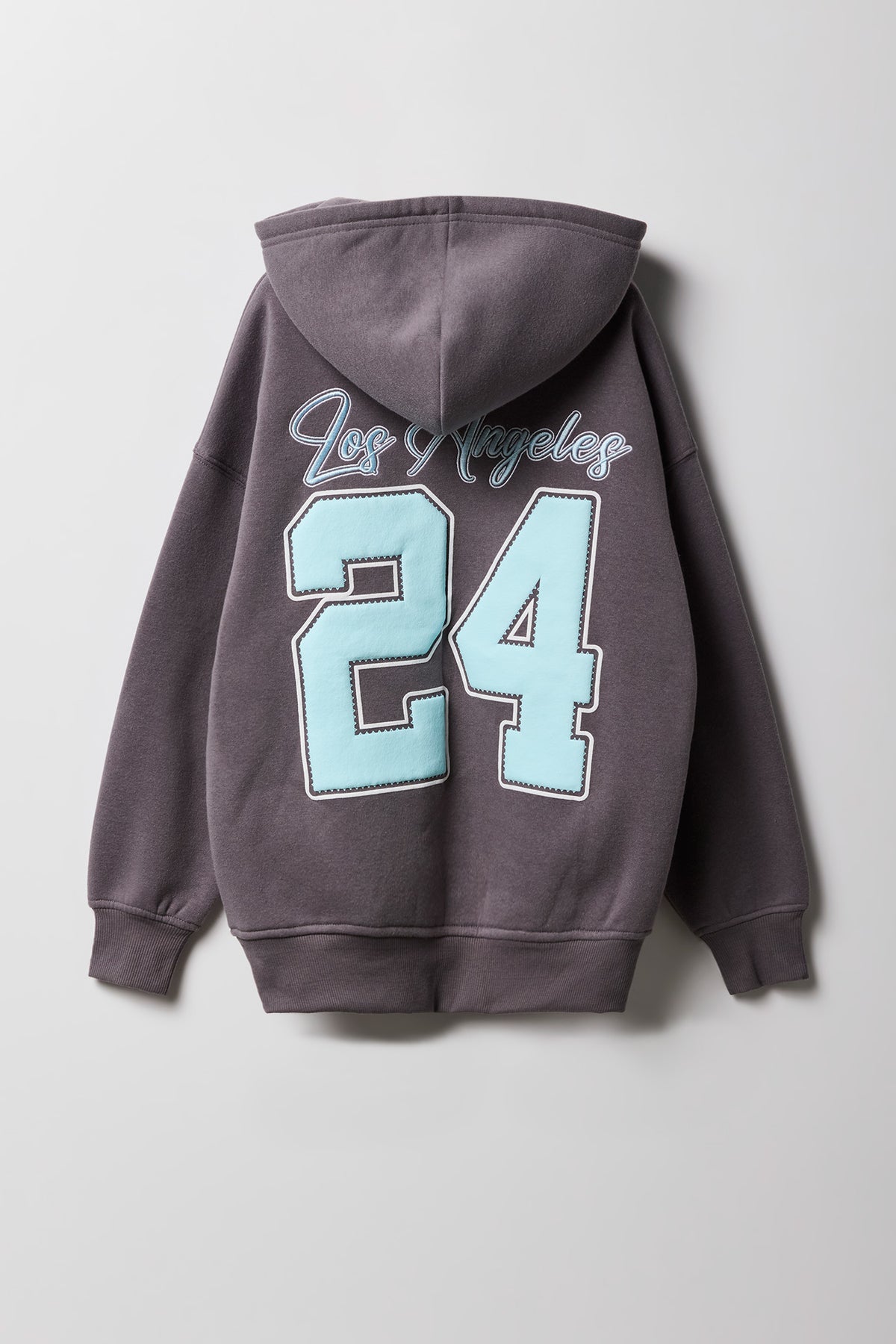 Girls City Graphic Fleece Oversized Hoodie - Dark Grey