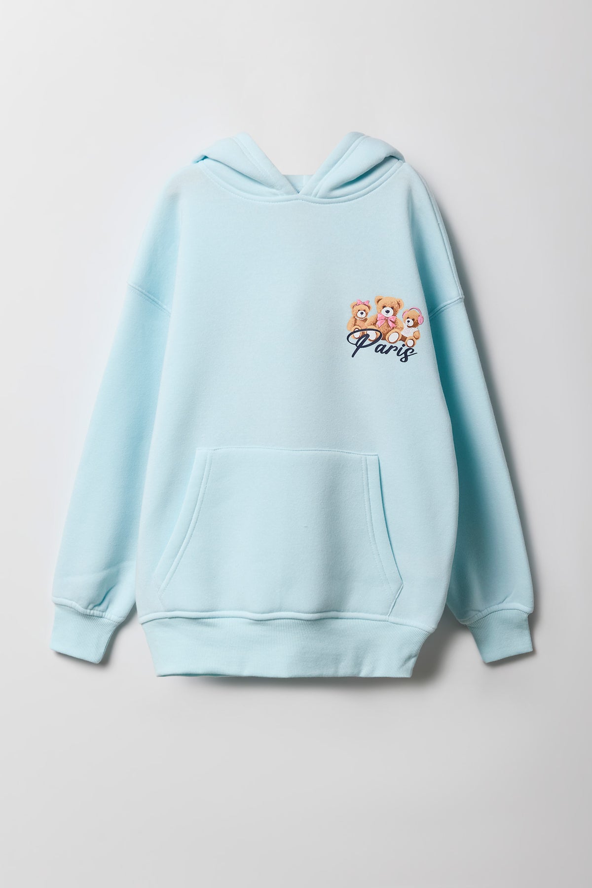 Alt View 2. Girls City Graphic Fleece Oversized Hoodie - Light Blue