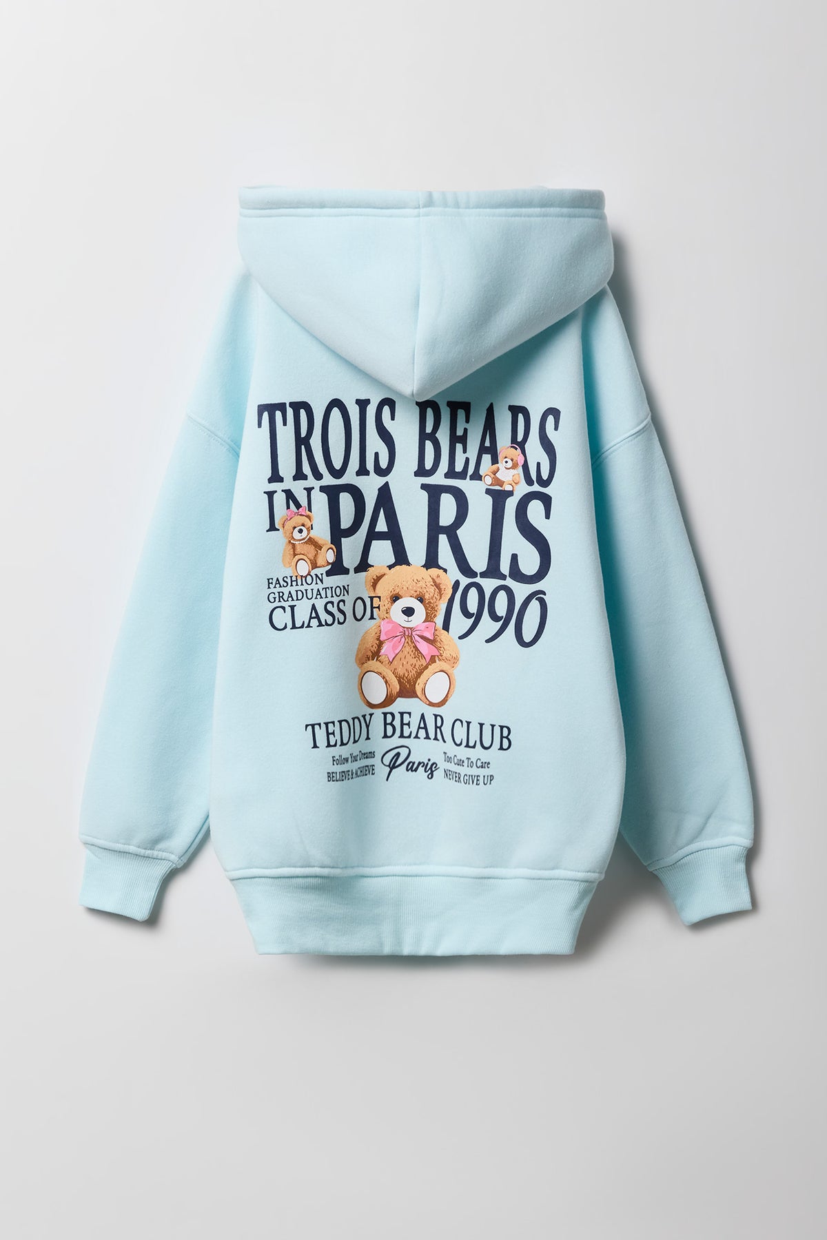 Girls City Graphic Fleece Oversized Hoodie - Light Blue