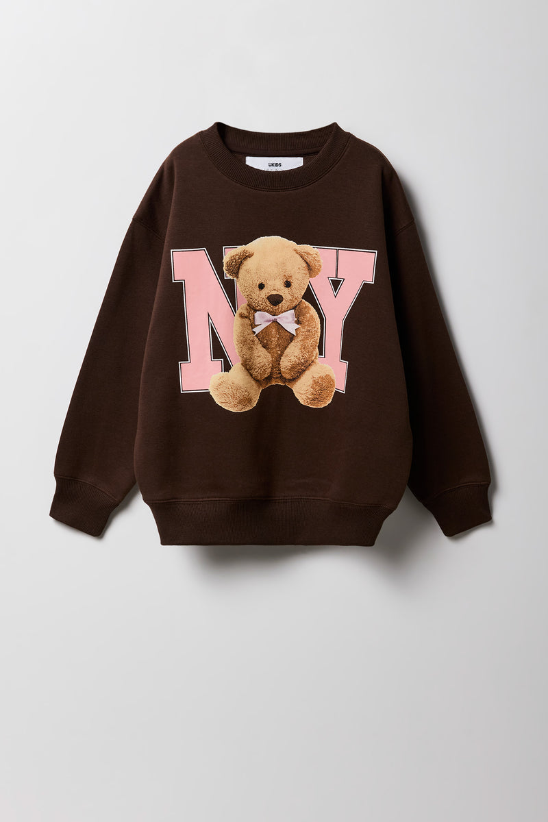 Chandail surdimensionné en molleton à imprimé HD pour fille