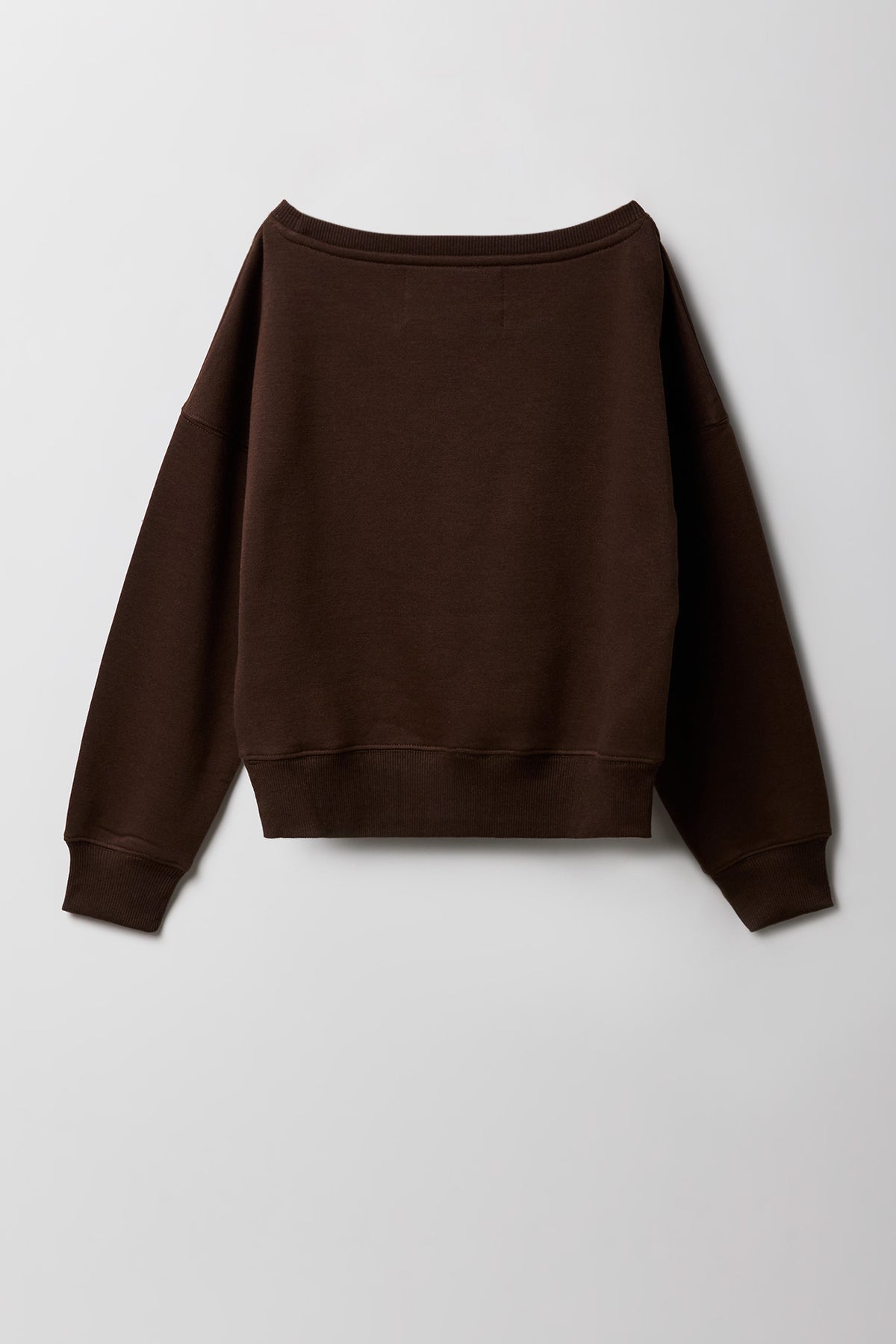 Alt View 2. Girls Fleece Off Shoulder Puff Print Sweatshirt - Brown