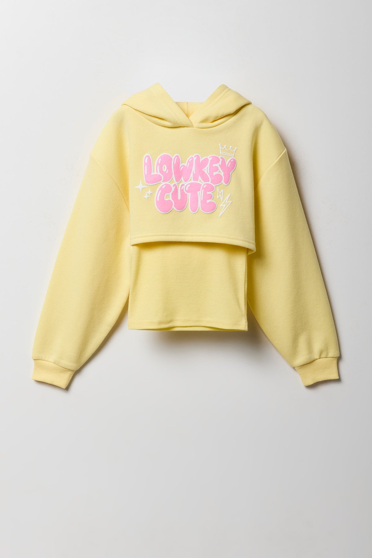 Girls Puff Print Cropped Hoodie & Ribbed Tank Set – Urban Planet