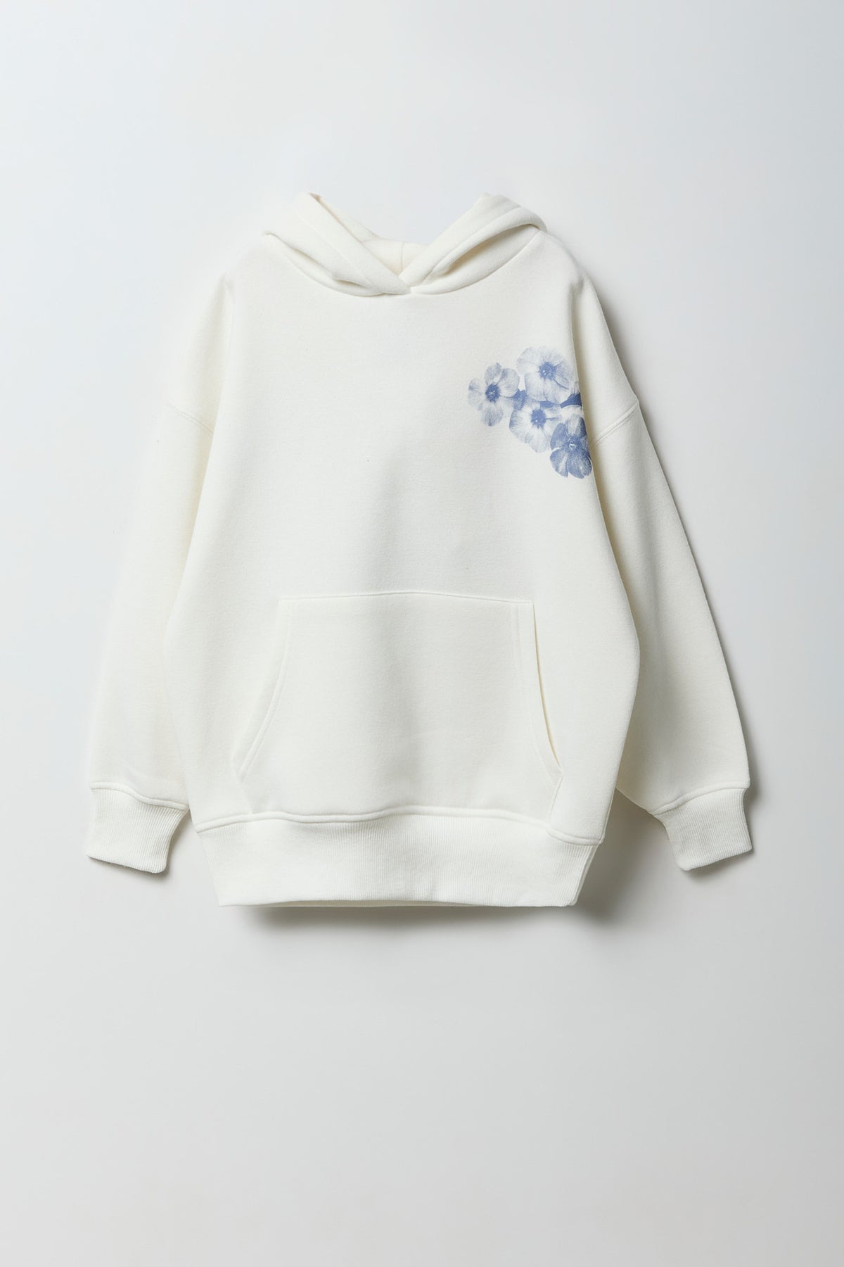 Alt View 2. Girls Graphic Oversized Hoodie - Cream