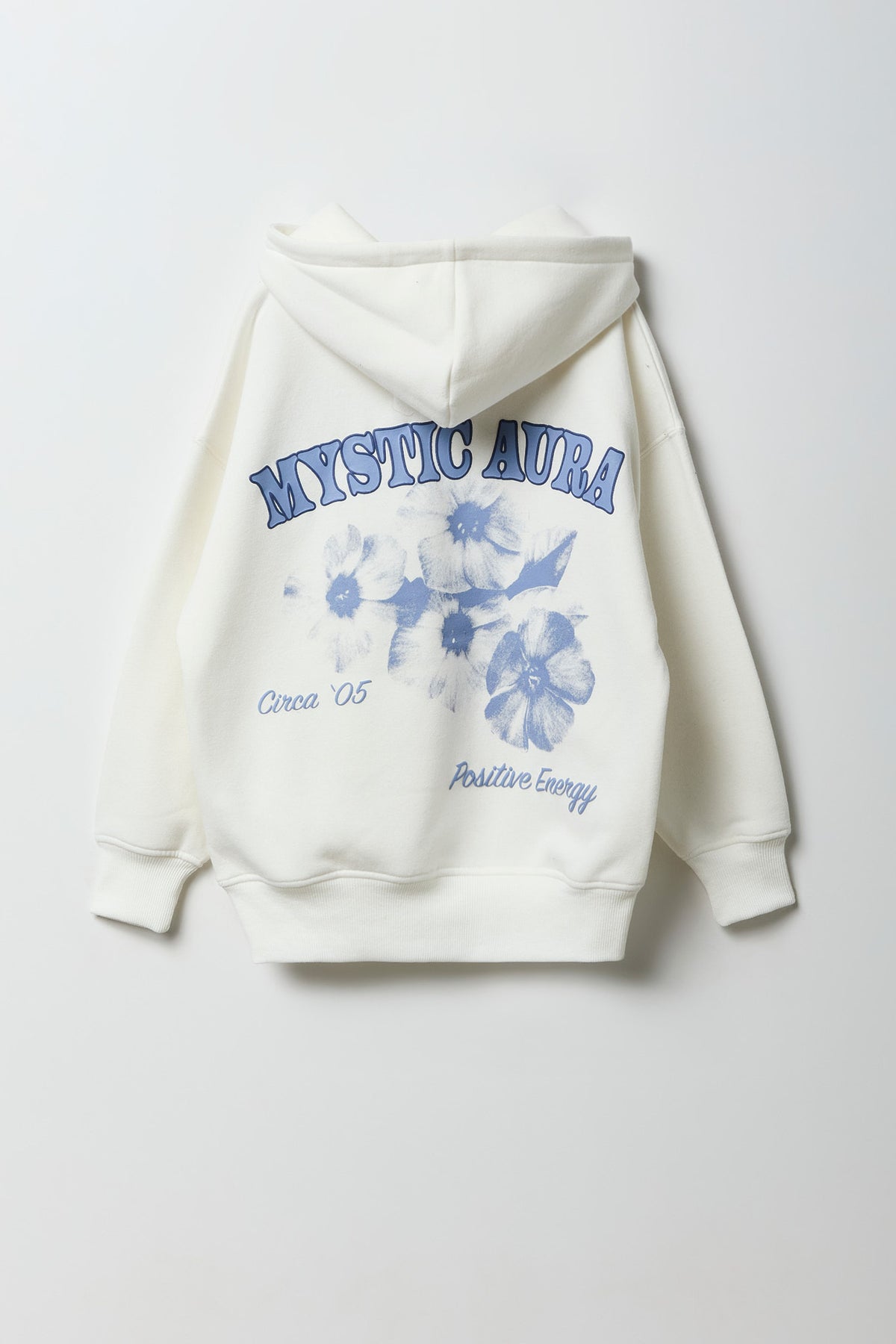 Girls Graphic Oversized Hoodie - Cream