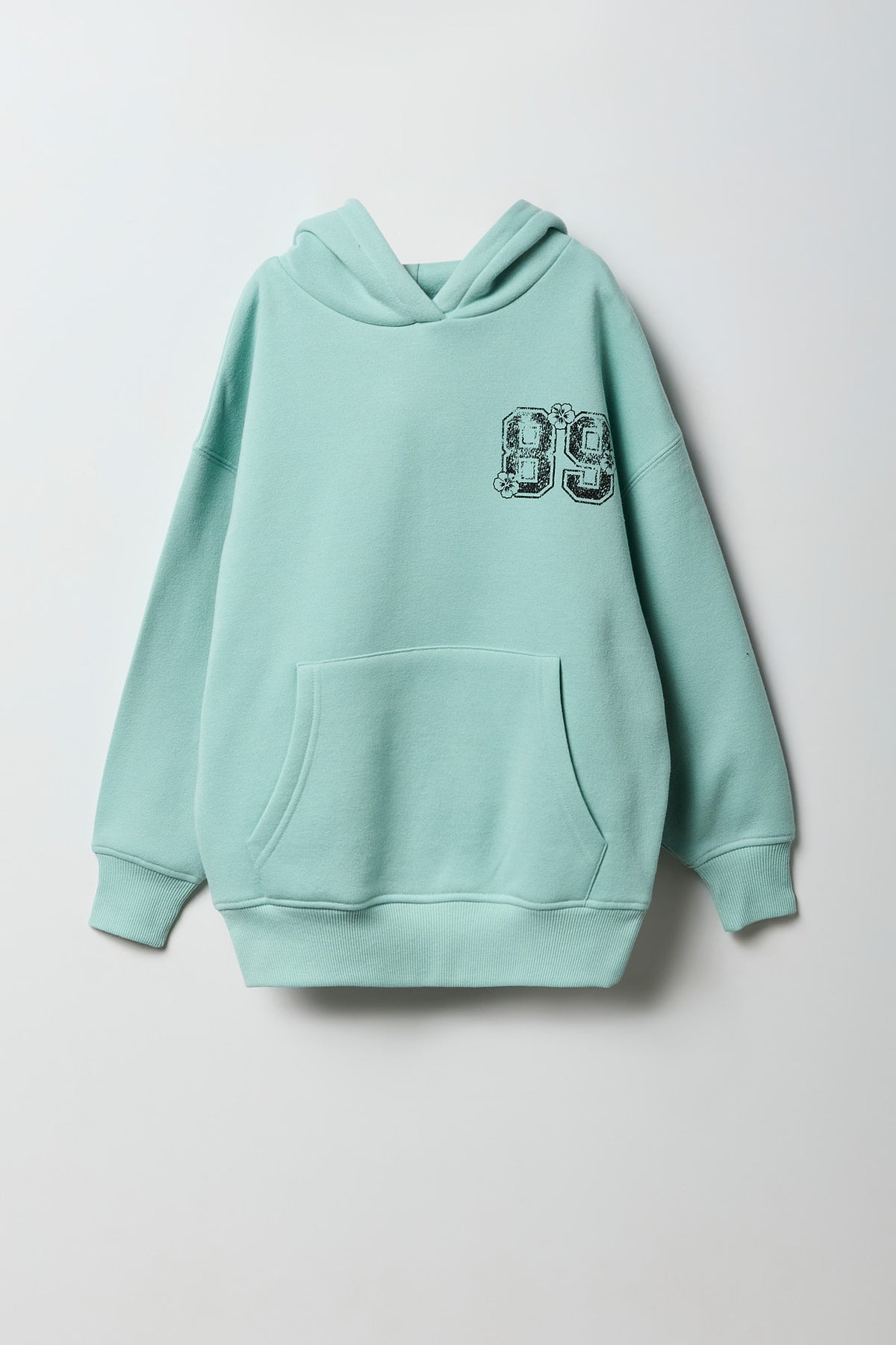 Alt View 2. Girls Graphic Oversized Hoodie - Sage