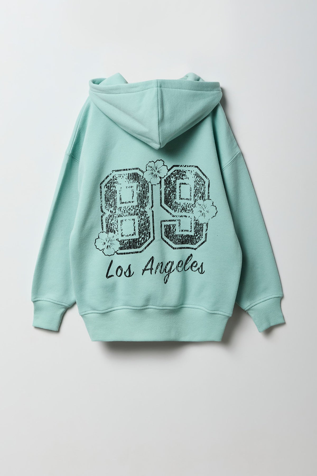 Girls Graphic Oversized Hoodie - Sage