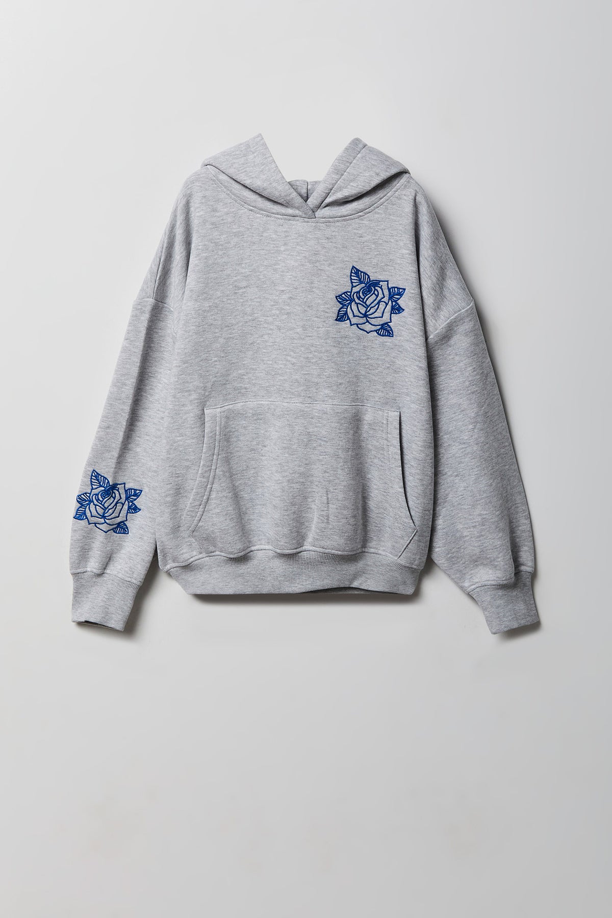 Alt View 2. Girls Graphic Boxy Fleece Hoodie - Heather Grey