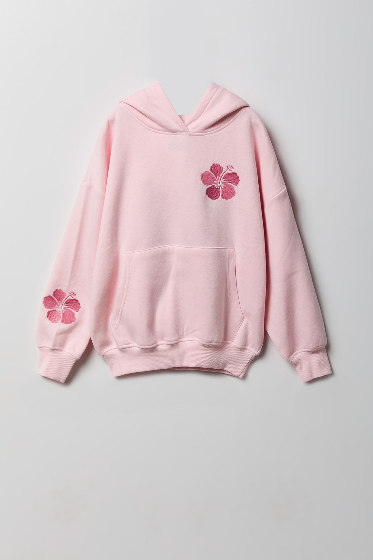 Alt View 2. Girls Graphic Boxy Fleece Hoodie - Light Pink