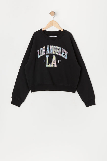 Girls Los Angeles Twill Embroidered Sweatshirt