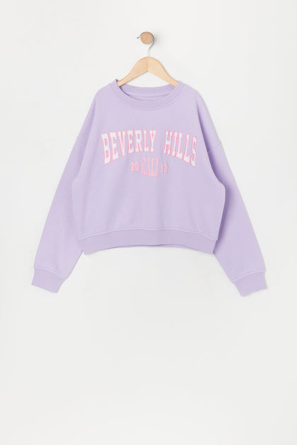 Girls Beverly Hills Twill Embroidered Sweatshirt